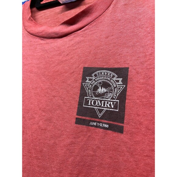 Vintage 80s single stitch bicycle cycling TOMRV t shirt paper thin soft large - Picture 3 of 9